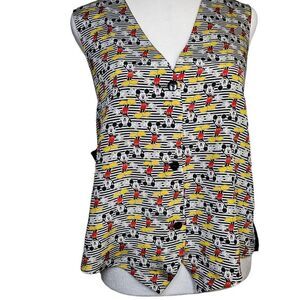 Vintage 90s Disney Vest Mickey & Co OS One Size Mickey Mouse Logo Print